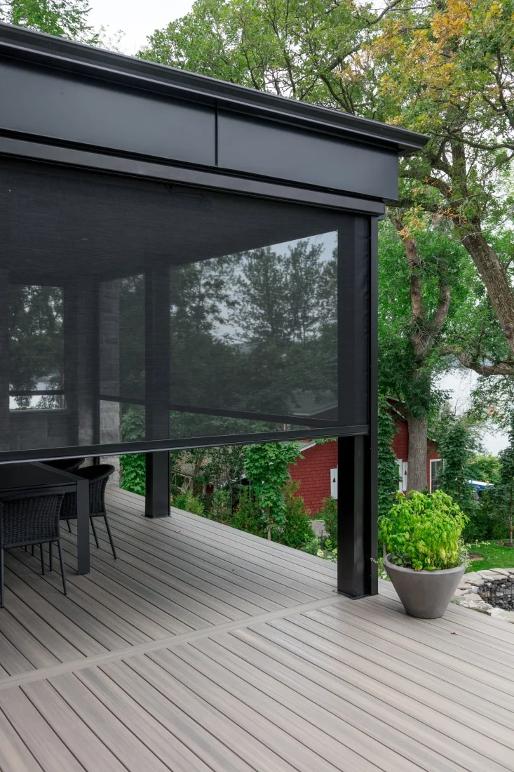 Daylight outdoor shade installation